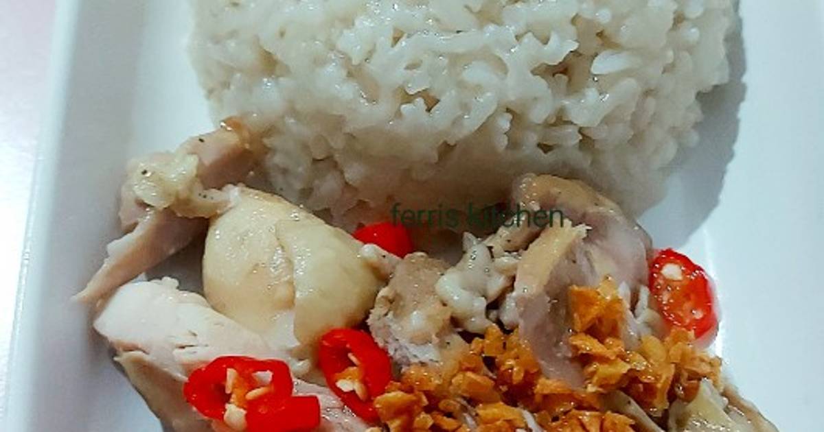 Resep Nasi Ayam Hainan Rice Cooker oleh Ferris Kitchen 🍛 - Cookpad