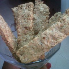 A picture of Daring Bakers: Twice baked Mozzarella Cracker.