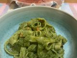 พาสต้าซอสเพสโต้ (Fettuccine with Pesto Sauce)