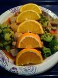 Pork a l'Orange with broccoli