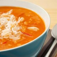 A picture of Jordanian Tomato Rice Soup.