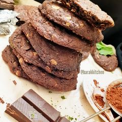 Minty Dark Chocolate Oat Cookies A picture of Minty Dark Chocolate Oat Cookies.