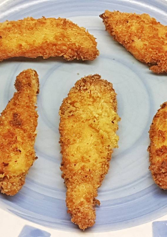 Una foto de Pechuga de Pollo marinada en Mirin rebozadas con Huevo y Panko