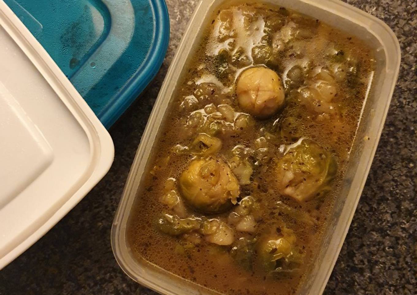 Dried Basil Brussel Sprout Soup