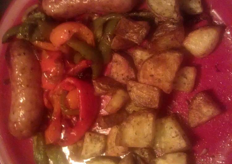 Steps to Make Quick Sausage and Peppers with Potatoes