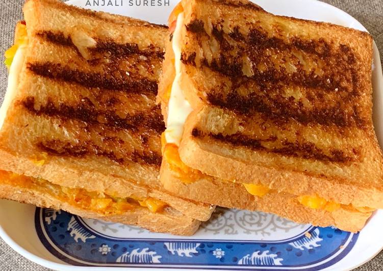 Simple Way to Make Perfect Grilled Schezwan Aloo cheese sandwiches | Satisfying Recipe | So Delicious !