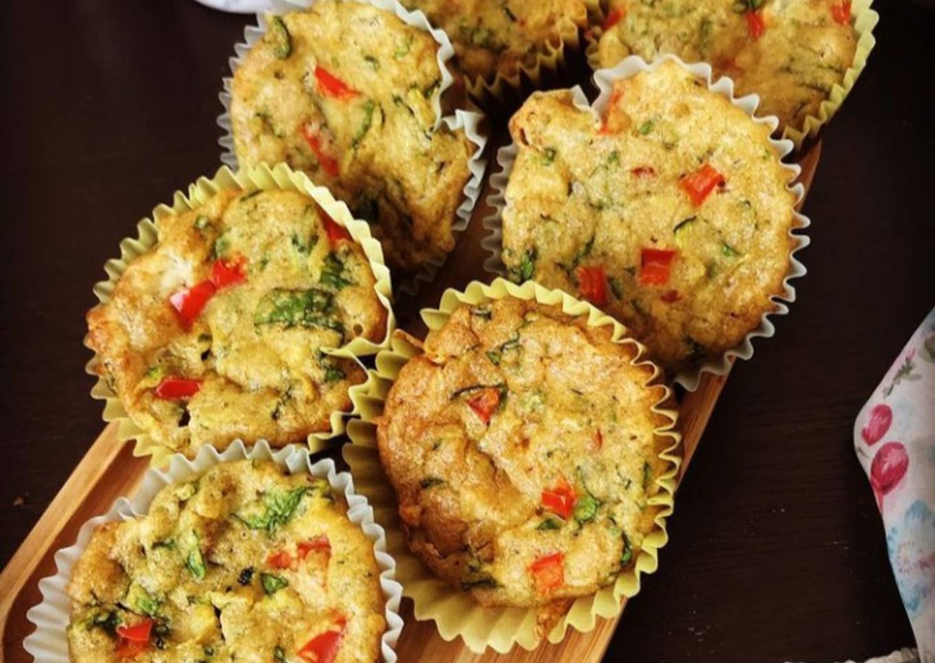 Zucchini Spinach & Feta Muffins