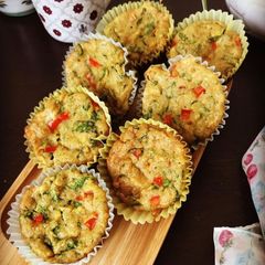 A picture of Zucchini Spinach & Feta Muffins.