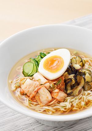 A picture of Chilled Kimchi Ramen (Naengmyeon Style).