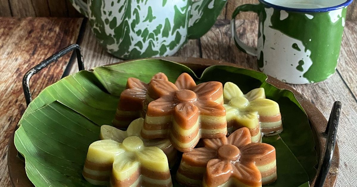 Kue Lapis Beras Pandan Coklat