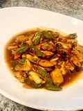 Spicy and sweet mussels