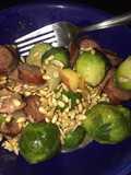 Easy Kielbasa, Apple and Brussels Sprout supper