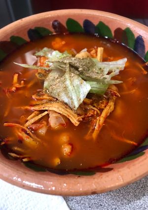 Una foto de Pozole