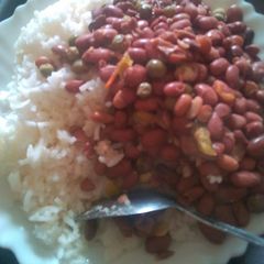 A picture of Rice and beans.