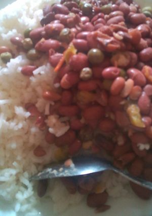 A picture of Rice and beans.