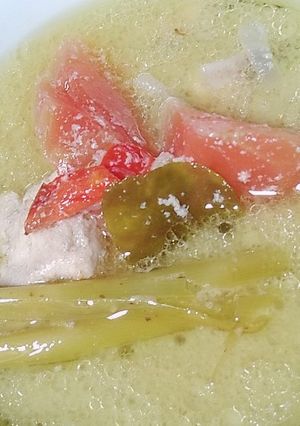 A picture of Tom Kha Gai (Thai Chicken Coconut Soup) - Nadia's Halal Recipe.