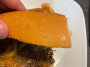 A picture of roast beef with bay leaf