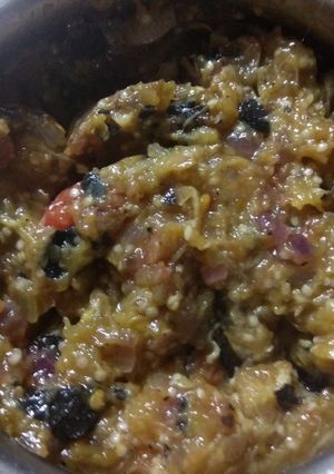 A picture of Baigan ka bharta.