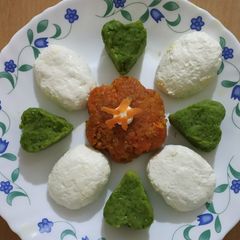 A picture of Tri-colour Burfi, parwal green pea Gajar Steam Sandesh.
