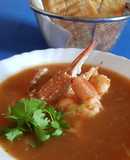 Seafood carrot soup