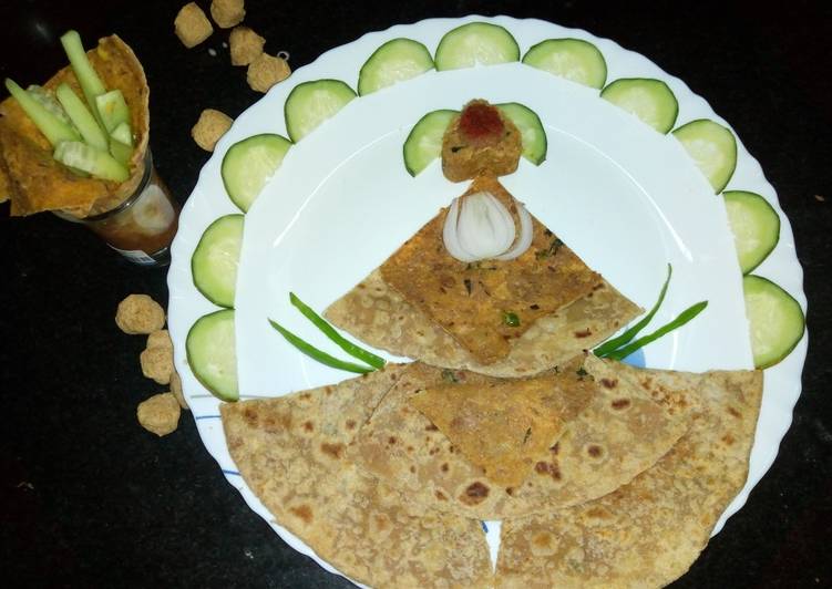 Soya chunks masala paratha