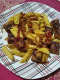 Pasta vegana con tempeh y vegetales salteados :)