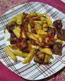 Pasta vegana con tempeh y vegetales salteados :)
