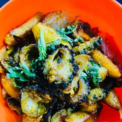 Fried Karela / Bitter gourd A picture of Fried Karela / Bitter gourd.