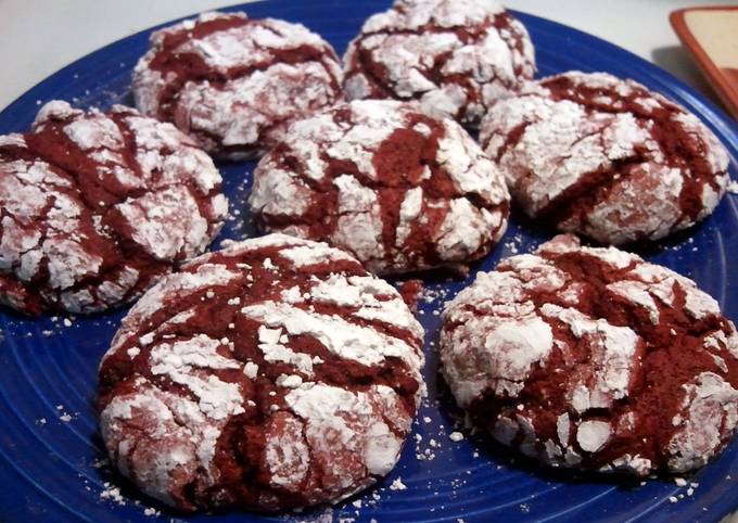 Steps to Prepare Gordon Ramsay Red Velvet Crinkle Cookies