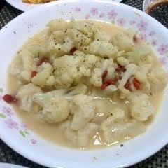 A picture of CAULIFLOWER IN MUSHROOM SOUP.