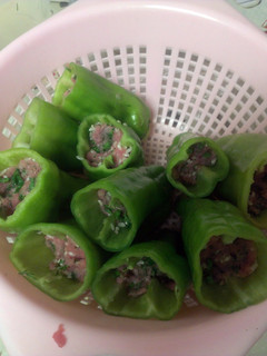 A picture of Stuffed cubanelle peppers soup.