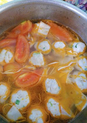 Hình của món Canh chua chả cá thác lác.