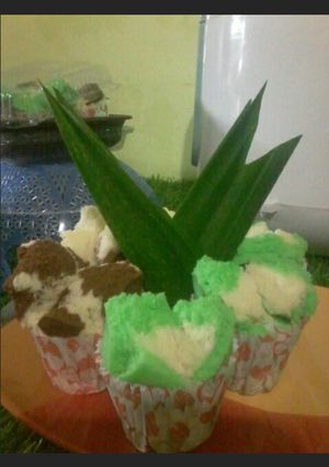 Foto resep Bolu kukus pandan coklat