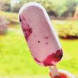 Helado ligero de yogur, arándanos y cerezas con moldes Lékué