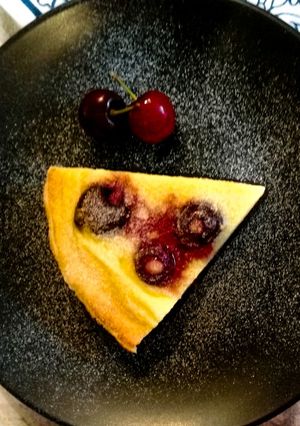 A picture of Fresh cherry clafoutis.