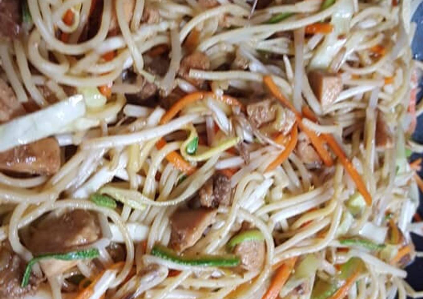 Chow mein a mi manera