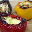 Pimientos rellenos de puerro y jamón