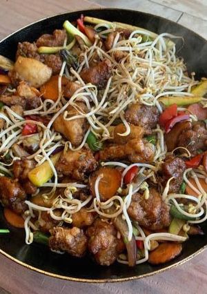 Una foto de Pollo marinado al Wok