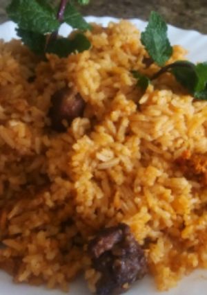 A picture of Beef pilau.