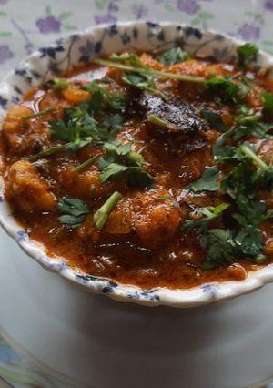 A picture of Special Prawns masala gravy.