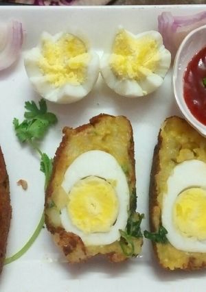 A picture of Egg kabab.