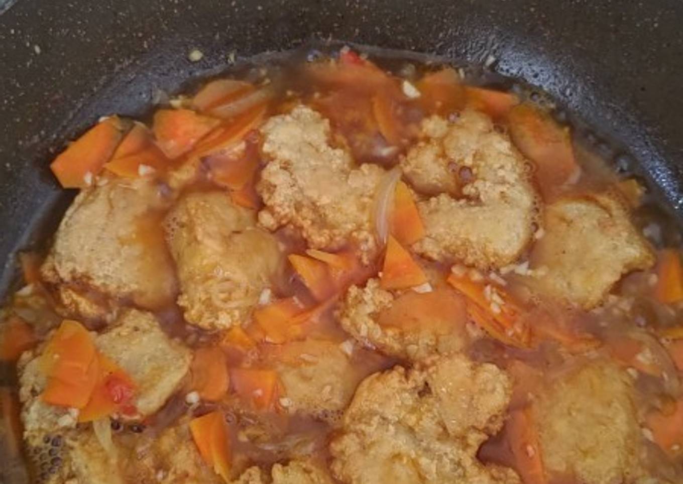 Tahu crispy pedas asam manis