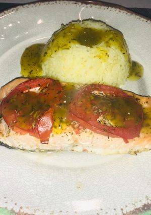 Una foto de Salmón al estragón