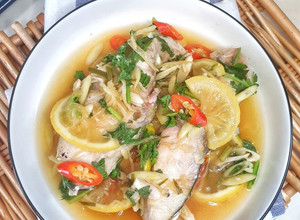 Gambar Menu Berpantang : Tenggiri Stim Lemon