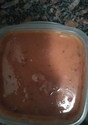 Una foto de Salsa casera muy rica 😎😍 no vegan 🐵🐒