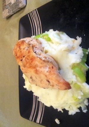 A picture of mozzarella-oozing rosemary chicken.