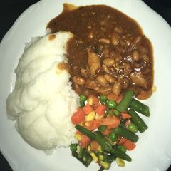 A picture of Pap and fish(tin).