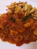 Pica-pica de calamar y gambones