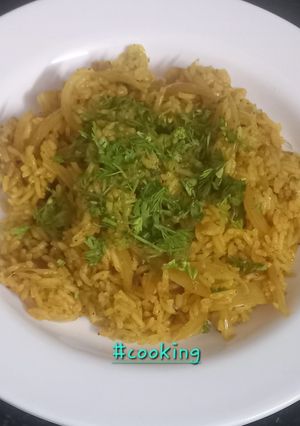 A picture of Tasty Onion Masala Rice.