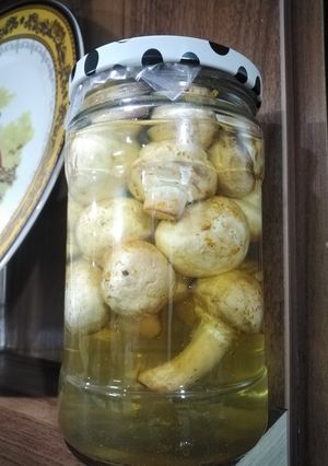 عکسی از دستور ترشی قارچ دکمه ای
